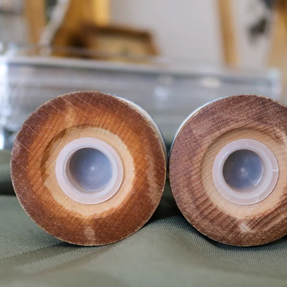 Blue and White Ceramic Vases with Brown Accents - Picture 2 of 5